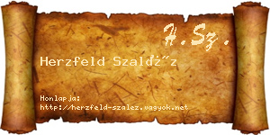 Herzfeld Szaléz névjegykártya